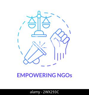 Empowering NGOs blue gradient concept icon Stock Vector