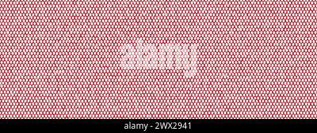 Red jersey nylon mesh seamless pattern. Synthetic fabric with woven texture for backpacks and sports equipment. Sportswear material. Vector bg Stock Vector