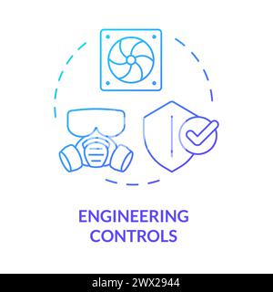 Engineering controls blue gradient concept icon Stock Vector