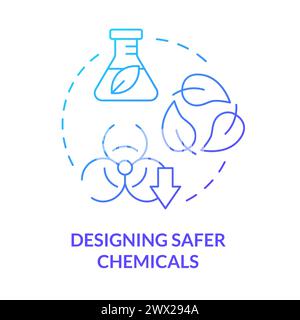 Designing safer chemicals blue gradient concept icon Stock Vector