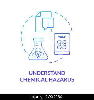 Understand chemical hazards blue gradient concept icon Stock Vector