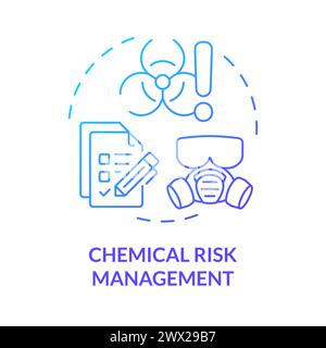 Chemical risk management blue gradient concept icon Stock Vector