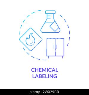 Chemical labeling blue gradient concept icon Stock Vector