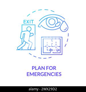 Plan for emergencies blue gradient concept icon Stock Vector