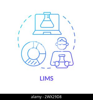 LIMS blue gradient concept icon Stock Vector