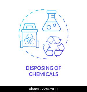 Disposing of chemicals blue gradient concept icon Stock Vector