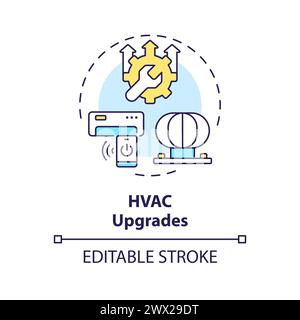 HVAC upgrades multi color concept icon Stock Vector