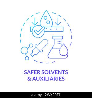 Safer solvents and auxiliaries blue gradient concept icon Stock Vector