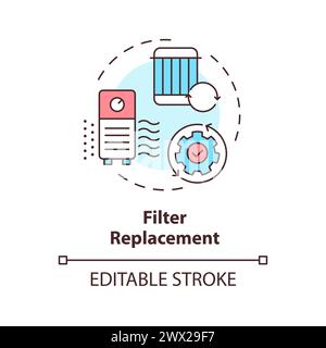 Filter replacement multi color concept icon Stock Vector
