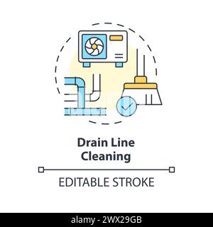 Drain line cleaning multi color concept icon Stock Vector