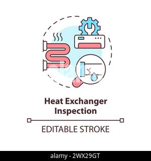 Heat exchanger inspection multi color concept icon Stock Vector