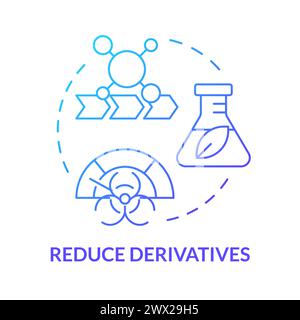 Reduce derivatives blue gradient concept icon Stock Vector