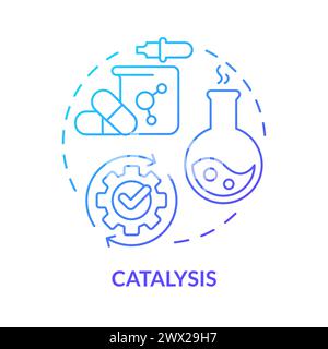 Catalysis blue gradient concept icon Stock Vector