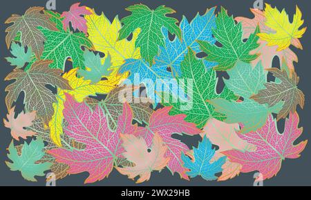 Grapes Leafs Color Full Design Stock Vector