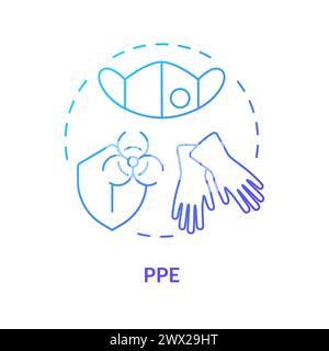 PPE blue gradient concept icon Stock Vector