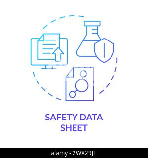 Safety data sheet blue gradient concept icon Stock Vector