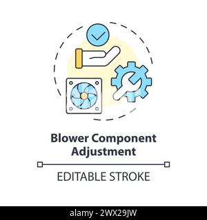 Blower component adjustment multi color concept icon Stock Vector