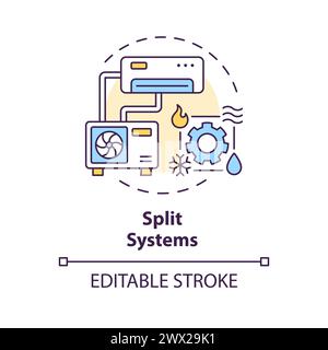 Split systems multi color concept icon Stock Vector