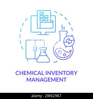 Chemical inventory management blue gradient concept icon Stock Vector