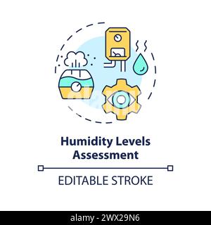 Humidity levels assessment multi color concept icon Stock Vector