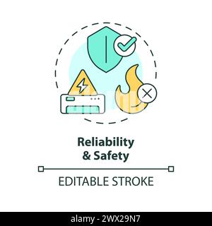 Reliability and safety multi color concept icon Stock Vector