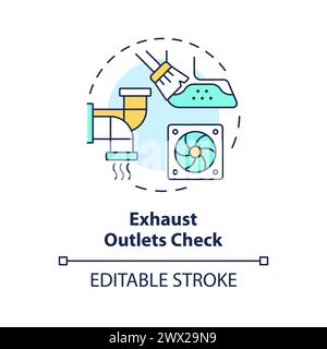 Exhaust outlets check multi color concept icon Stock Vector