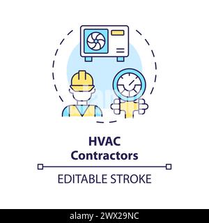 HVAC contractors multi color concept icon Stock Vector
