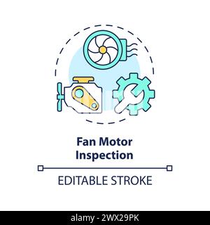 Fan motor inspection multi color concept icon Stock Vector