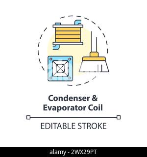 Condenser and evaporator coil multi color concept icon Stock Vector