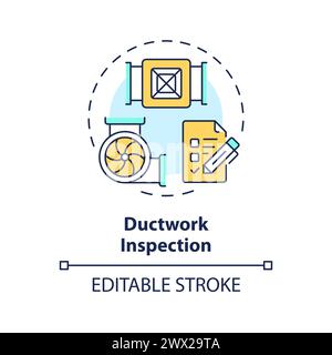 Ductwork inspection multi color concept icon Stock Vector