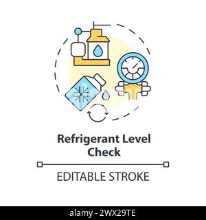 Refrigerant level check multi color concept icon Stock Vector