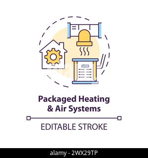 Packaged heating and air systems multi color concept icon Stock Vector