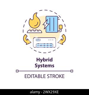Hybrid systems multi color concept icon Stock Vector