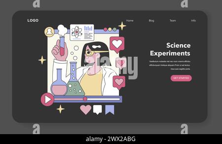 Intractive Science Testing Science Experiments concept. Engaging online education with interactive ...