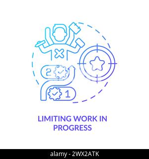 Limiting work in progress blue gradient concept icon Stock Vector