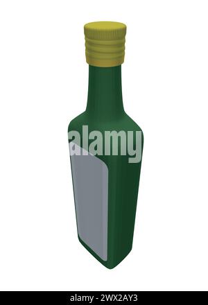 Bottle polygonal icon isolated on white background. Vector illustration. Bottle of red wine icon in outline style isolated on white background. Wine p Stock Vector