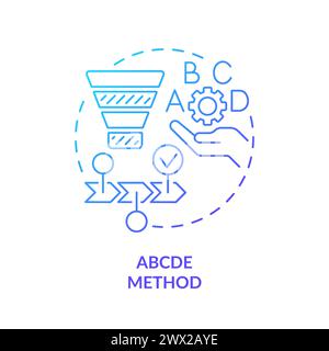 ABCDE method blue gradient concept icon Stock Vector
