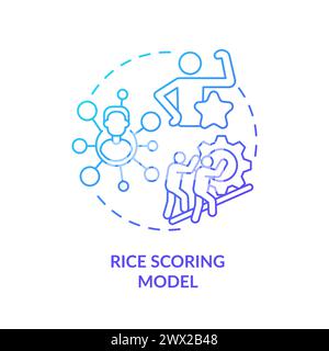 RICE scoring model blue gradient concept icon Stock Vector