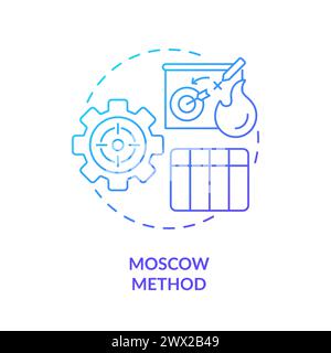 MoSCoW method blue gradient concept icon Stock Vector