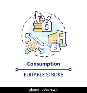 Economical consumption multi color concept icon Stock Vector