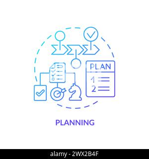 Planning blue gradient concept icon Stock Vector