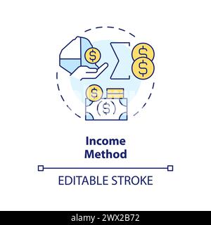 Income method multi color concept icon Stock Vector