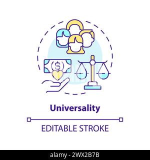 Universal basic income multi color concept icon Stock Vector