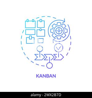 Kanban method blue gradient concept icon Stock Vector
