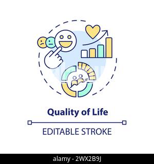 Quality of life multi color concept icon Stock Vector