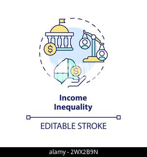 Income inequality multi color concept icon Stock Vector