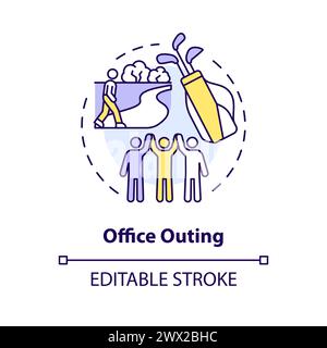 Office outing multi color concept icon Stock Vector