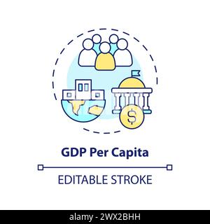 Gdp per capita multi color concept icon Stock Vector