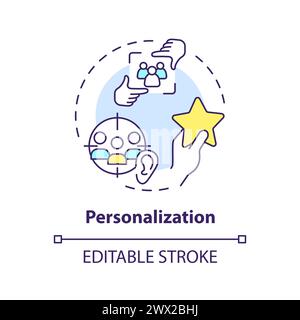 Personalization multi color concept icon Stock Vector