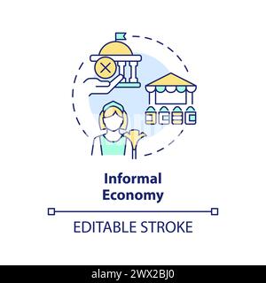 Informal economy multi color concept icon Stock Vector